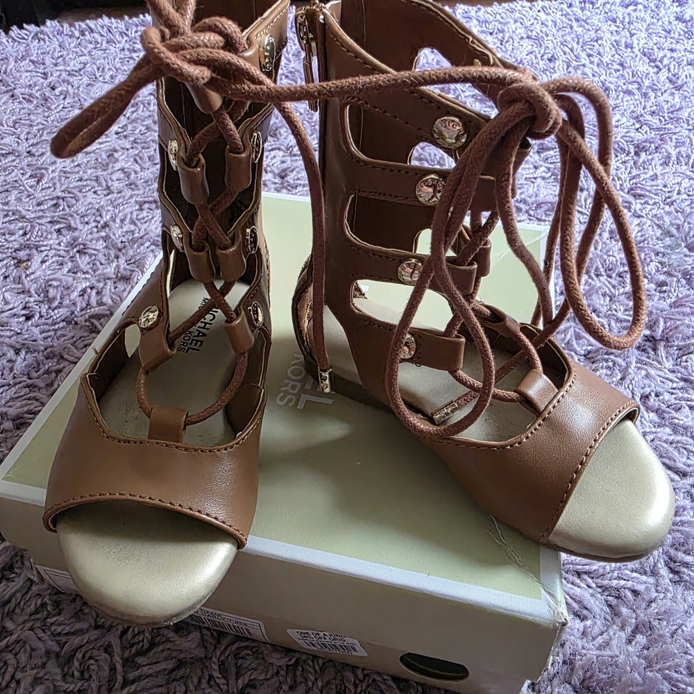 Michael Kors Brown Gladiator Sandals (Demi Carly-T-888)